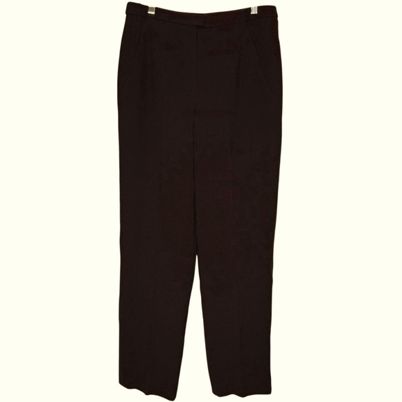 Chado Ralph Rucci Vintage 100% Wool Brown Pants Trousers Whipstitch Detail sz 6 - Picture 1 of 9